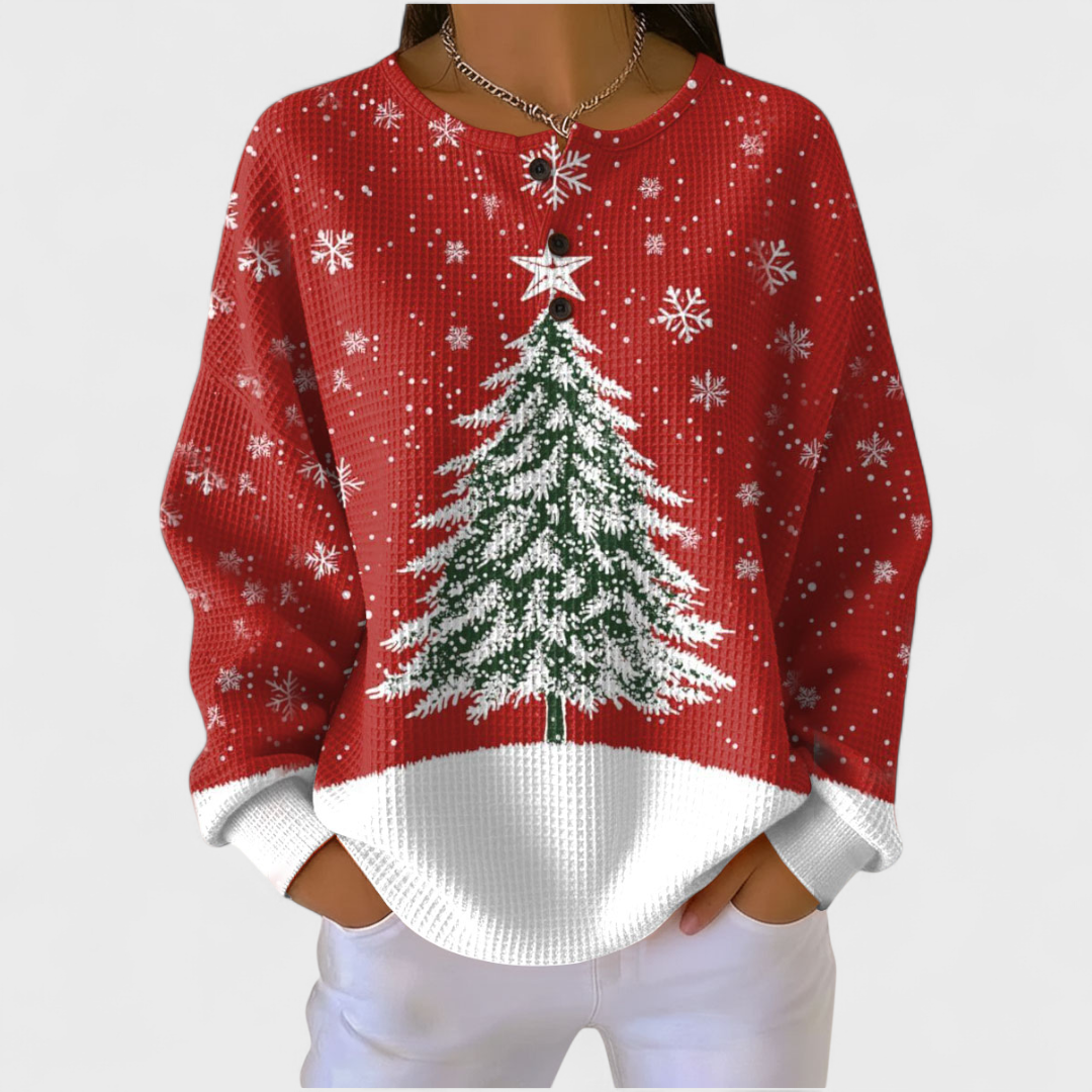 Patterned Red Hoodie for Women