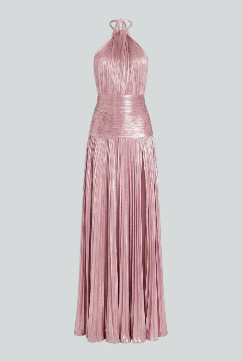 Ivana | Glossy Pink Maxi Gown