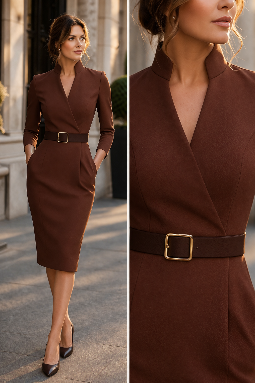 Ligia | Midi Dress Featuring a Stylish Belt