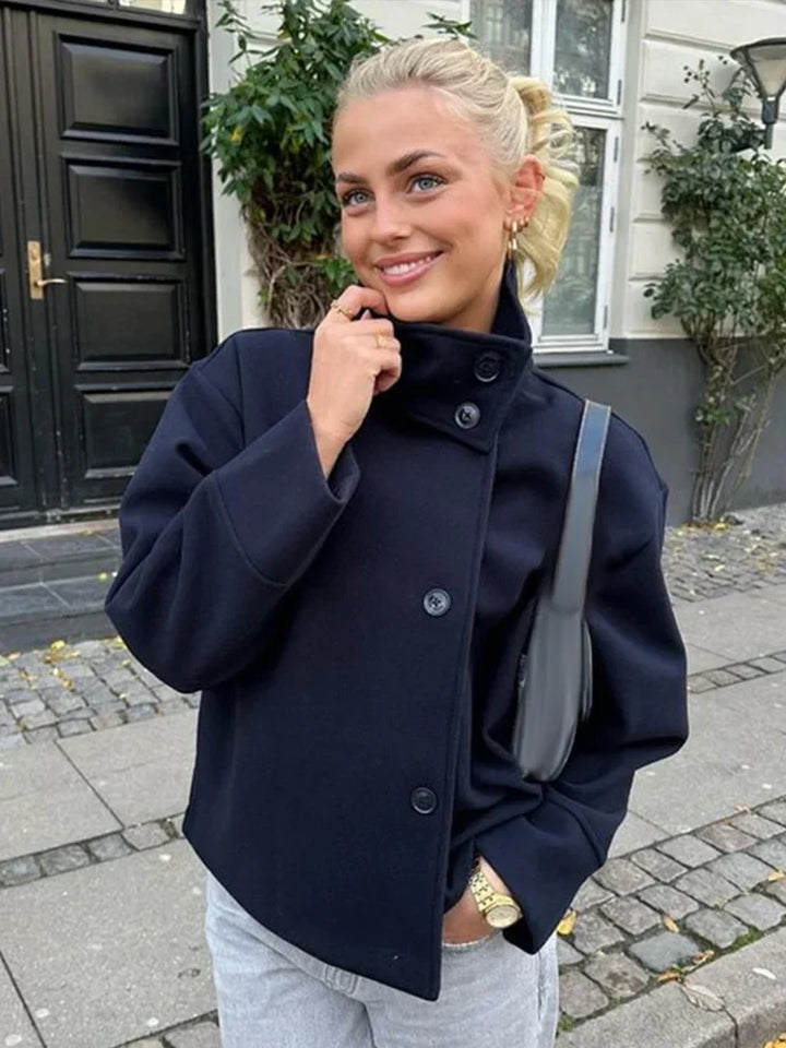 High-Collared Women's Coat