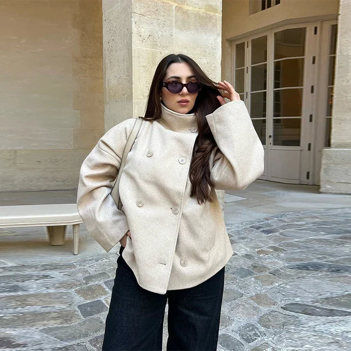 High-Collared Women's Coat