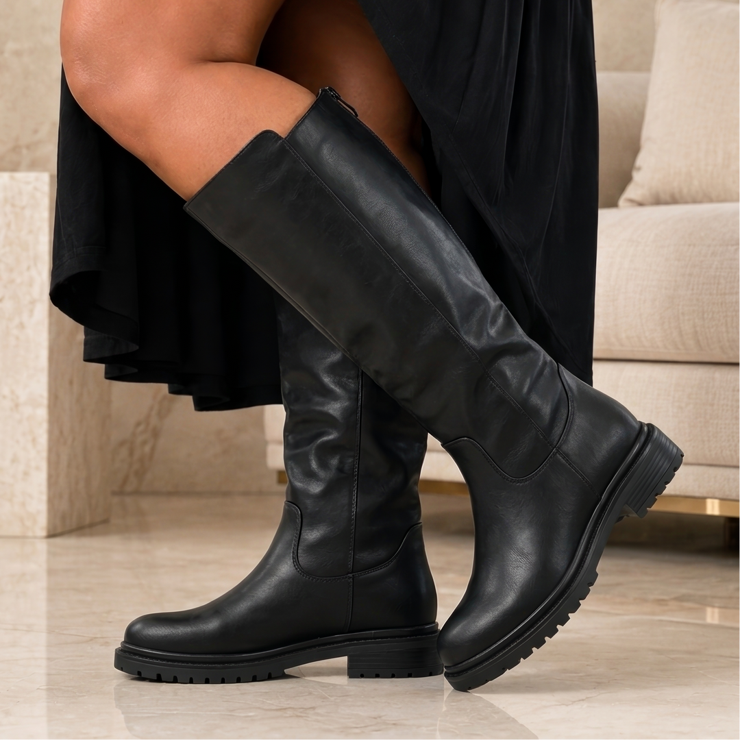 Low-Heeled High Riding Boots