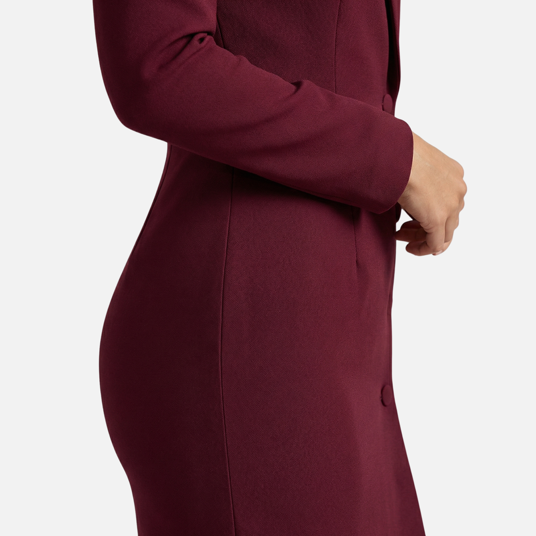 Zita | Tailored Midi Dress Featuring Elegant Toned Buttons