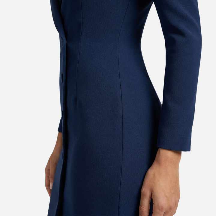 Zita | Tailored Midi Dress Featuring Elegant Toned Buttons