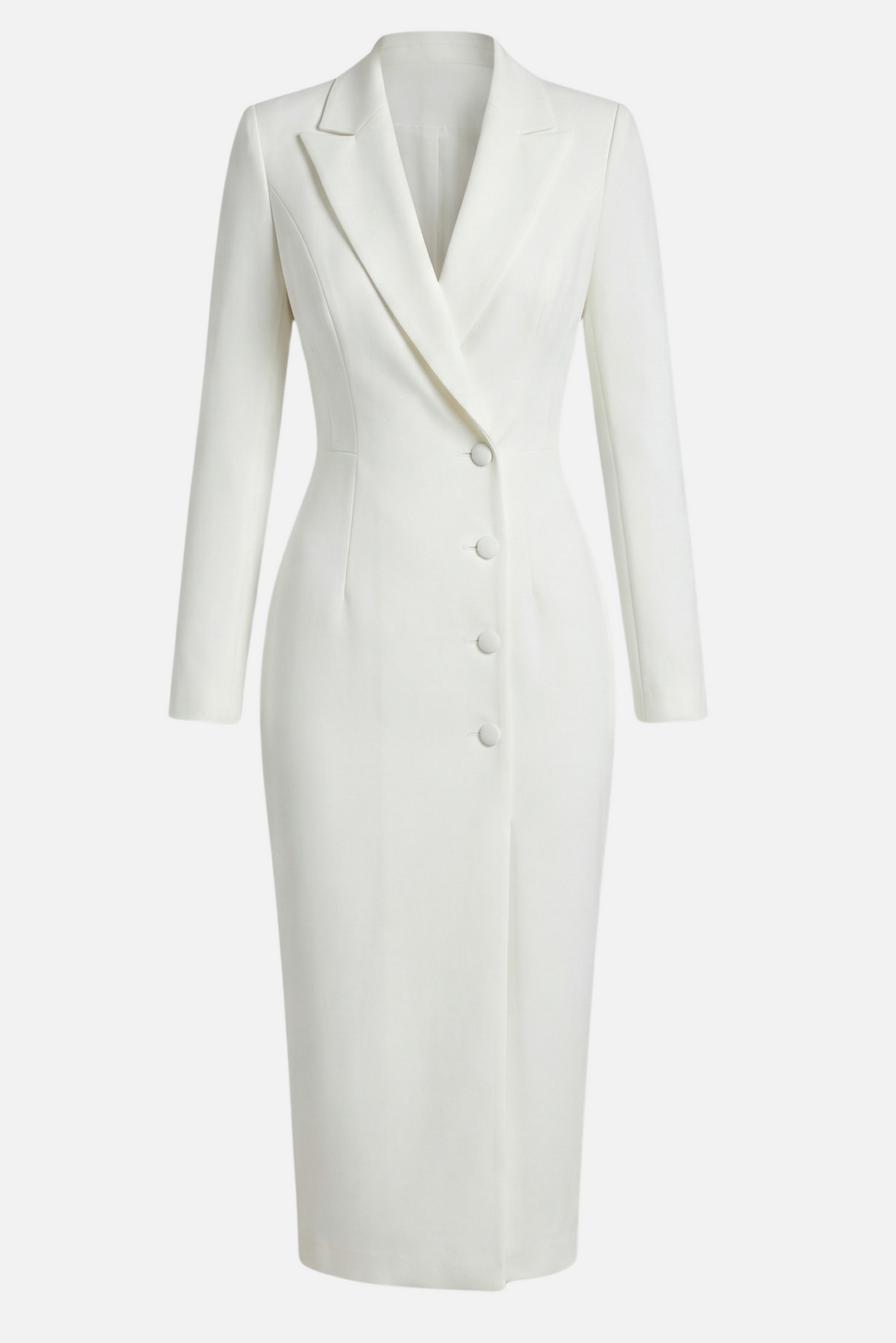 Zita | Tailored Midi Dress Featuring Elegant Toned Buttons