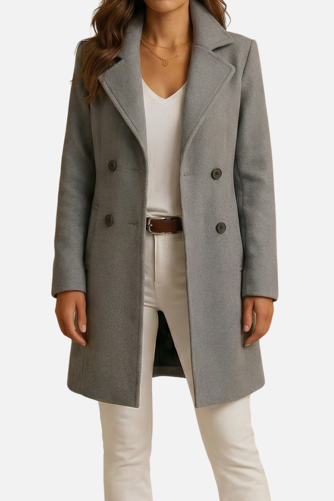 Chic Lapel Collar Long Coat
