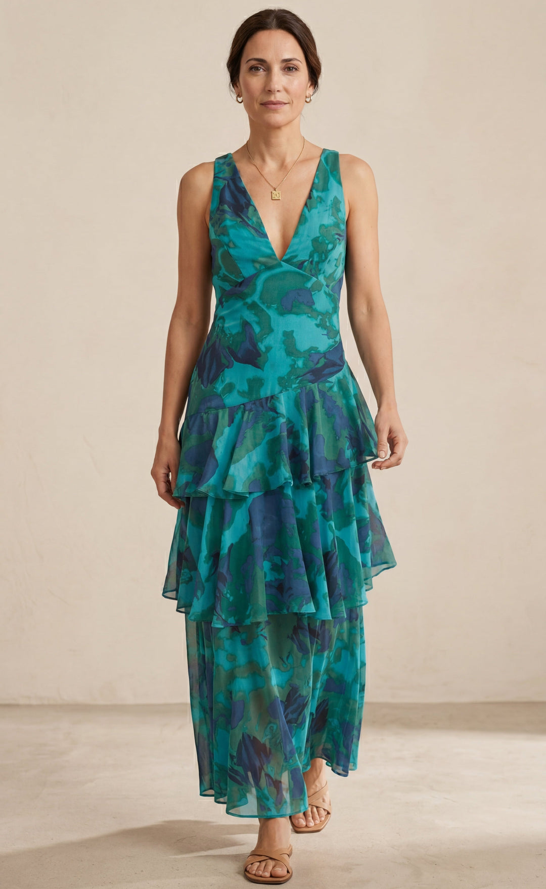 Domenica | V-Neck Georgette Dress
