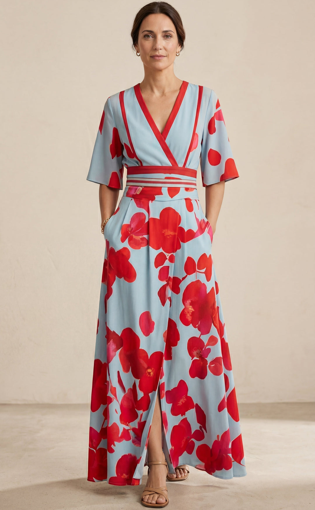 Valentina | Long Elegant Dress with Stunning V-Neck