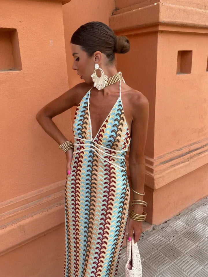 Knitted Maxi Dress with Straps