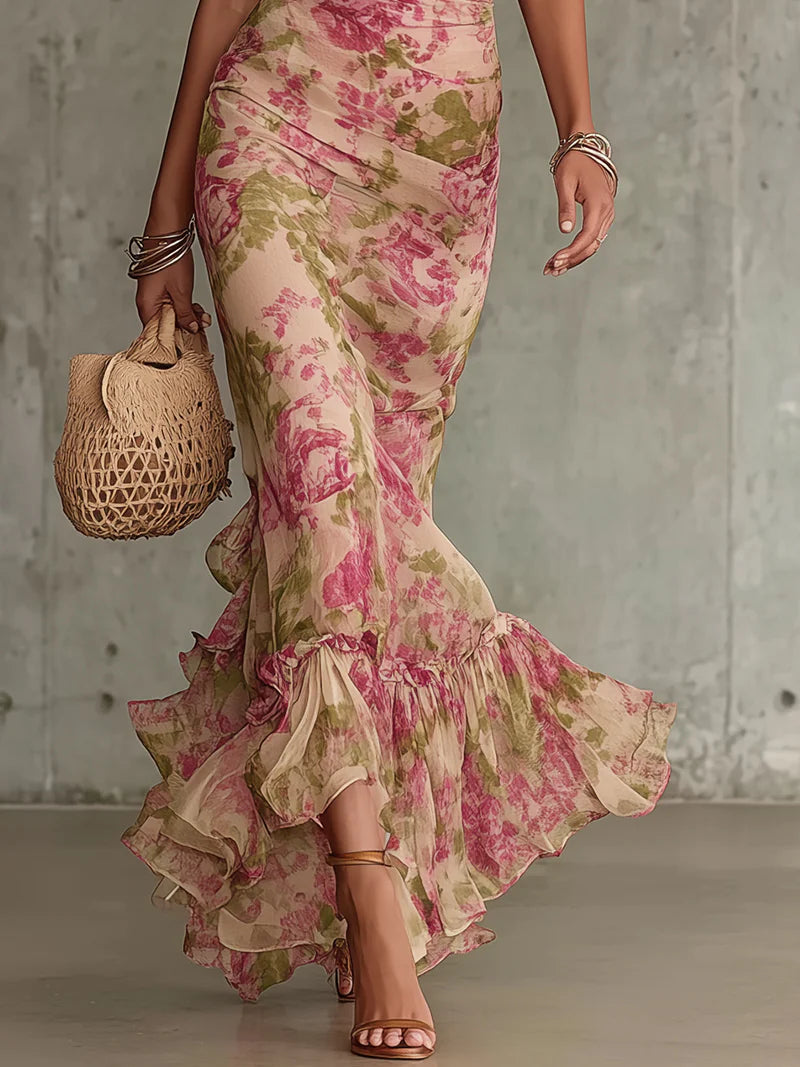 Nina | Floral Maxi Dress with Statement Balloon Sleeves
