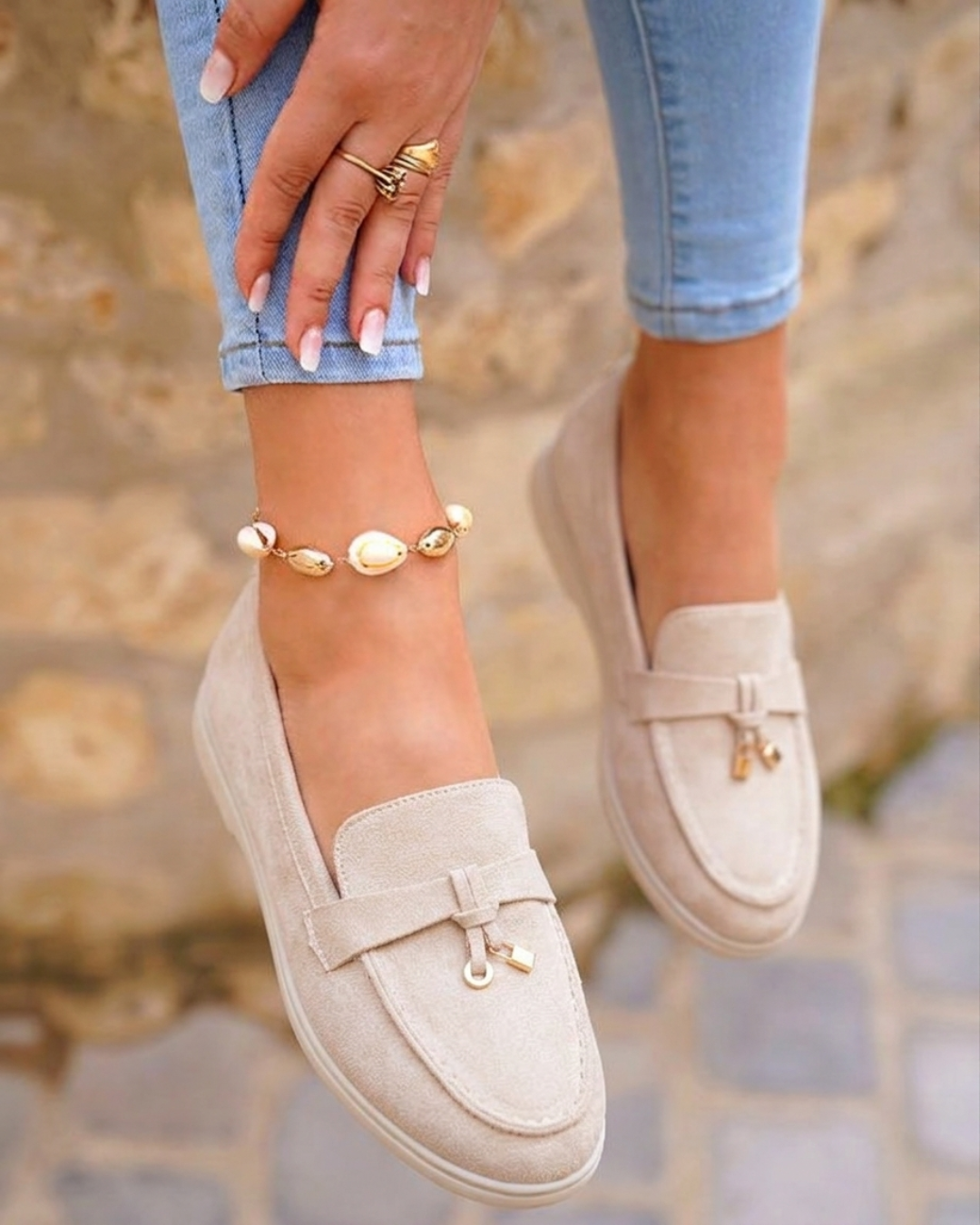Chic Loafers with Metallic Accents