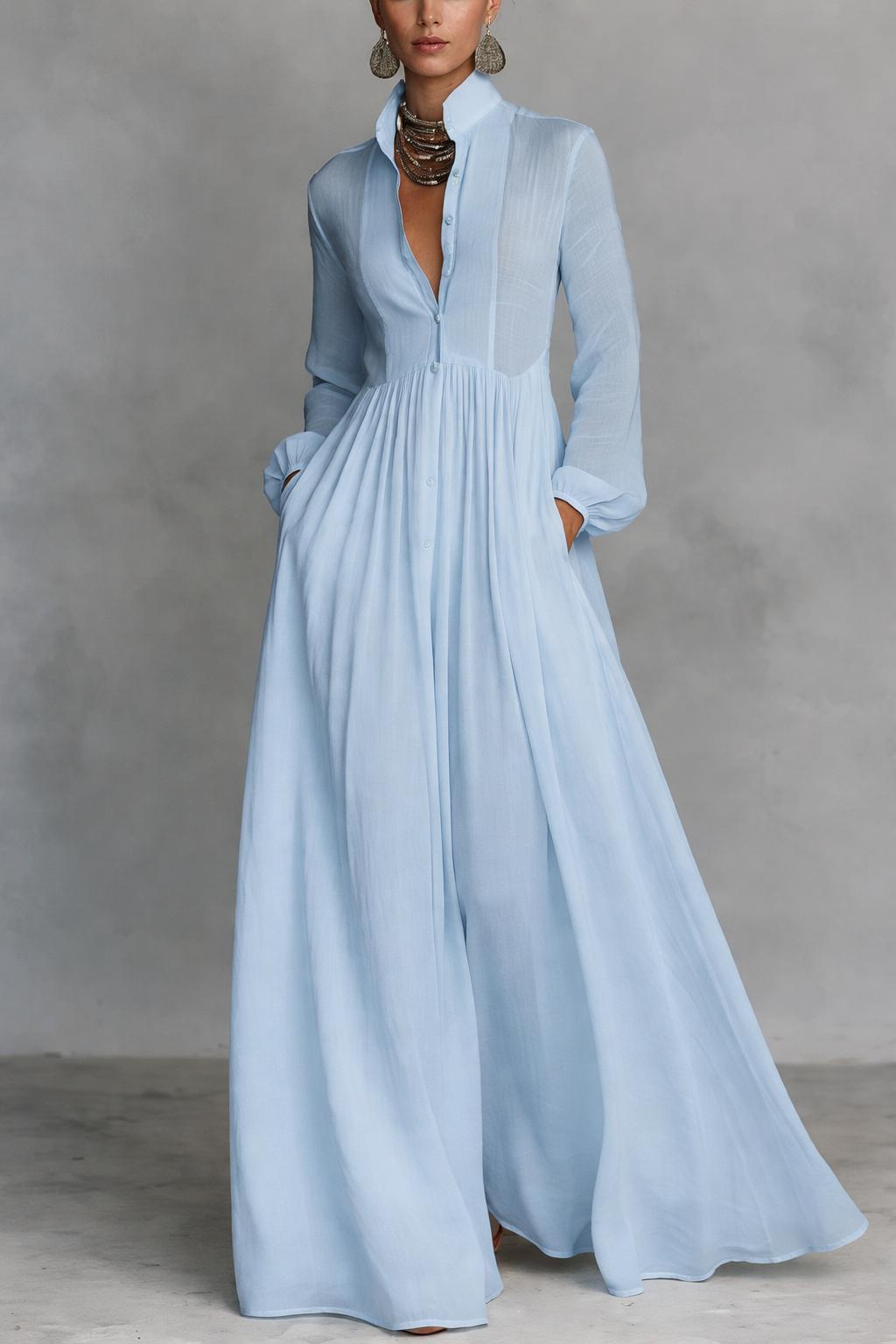 Selena | Long Dress with Front Buttons