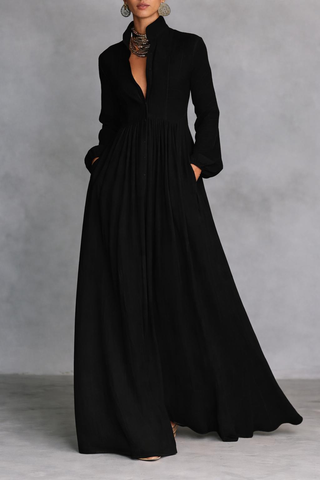 Selena | Long Dress with Front Buttons