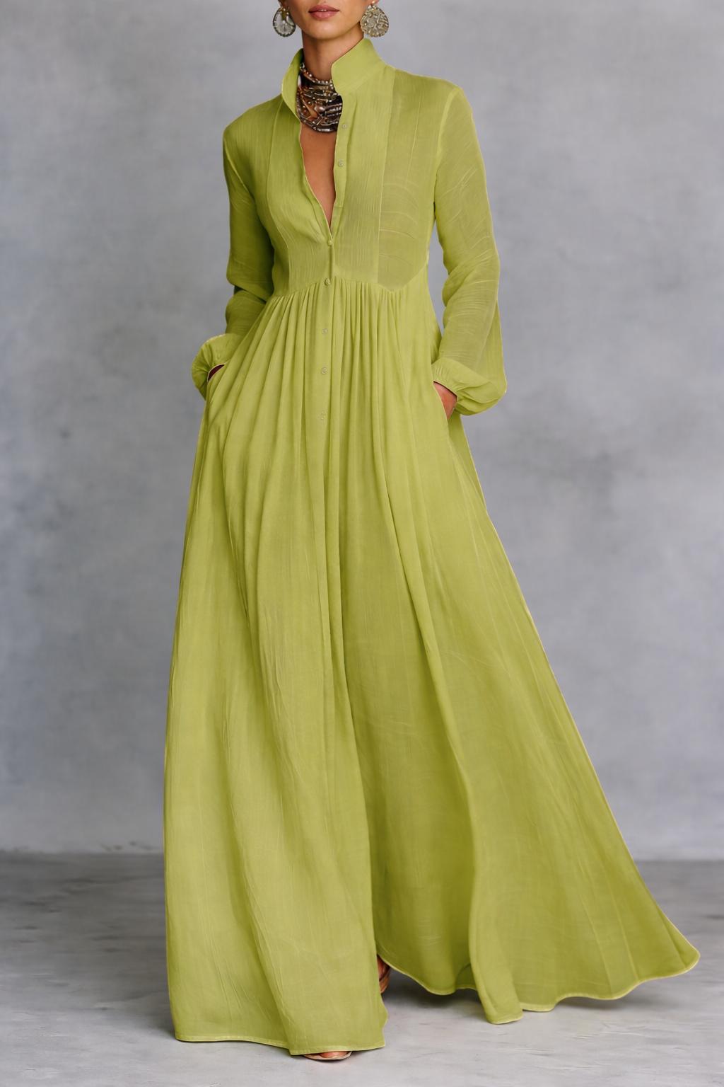 Selena | Long Dress with Front Buttons