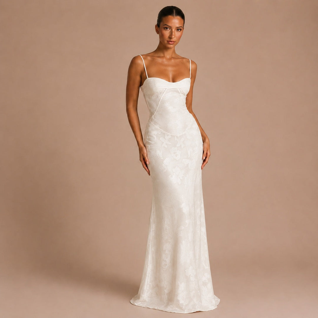 Verona - Long White Lace Dress