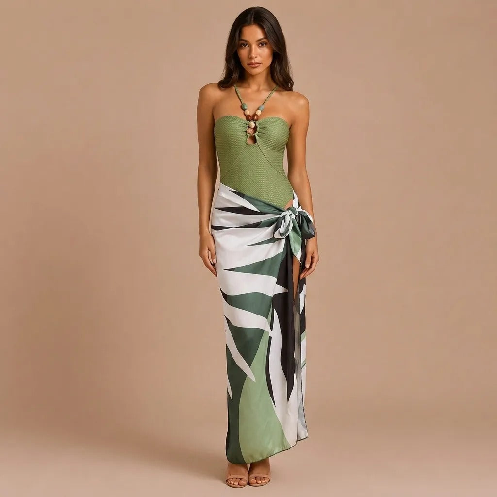 Safira – Twin Swimsuit with Satin Skirt