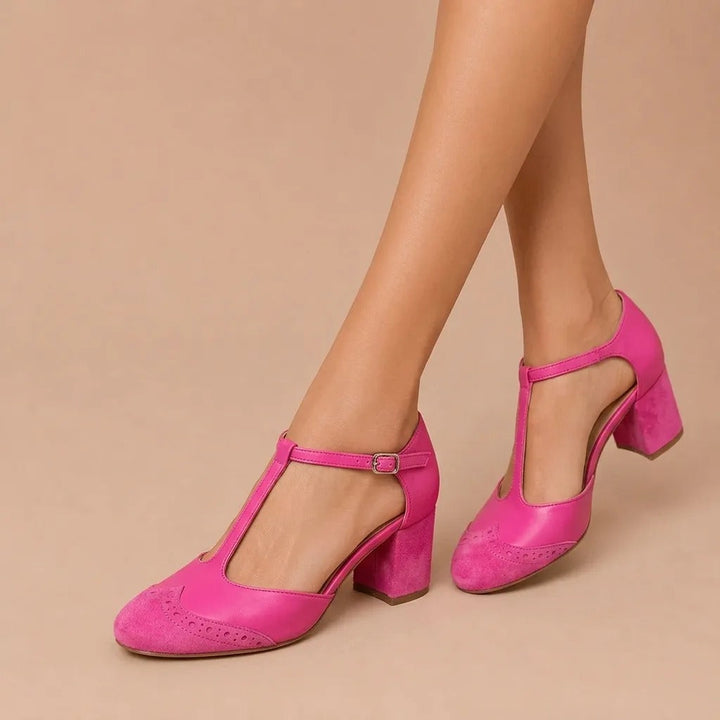 Vantelle | T-BAR Heeled Sandals with Strap