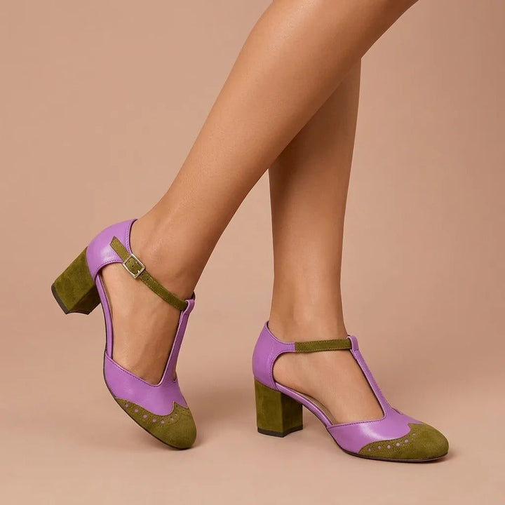 Vantelle | T-BAR Heeled Sandals with Strap