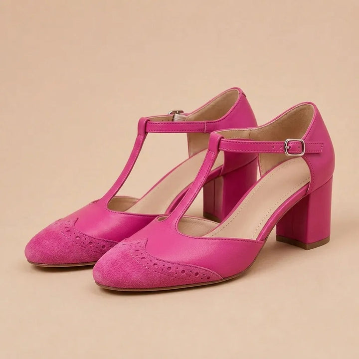 Vantelle | T-BAR Heeled Sandals with Strap