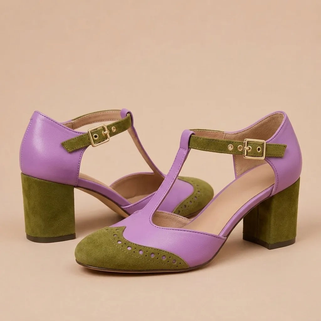 Vantelle | T-BAR Heeled Sandals with Strap