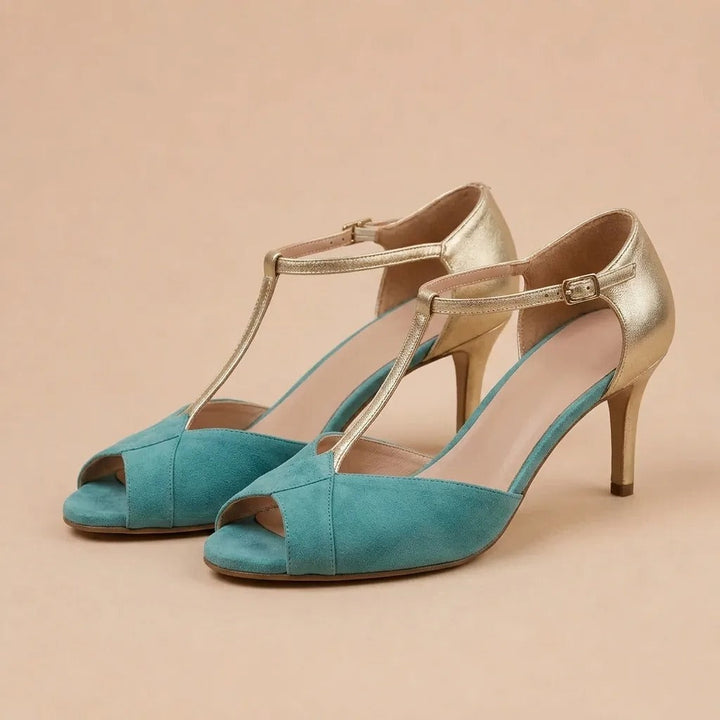 Tourmaline - Two-Tone Heeled Sandals