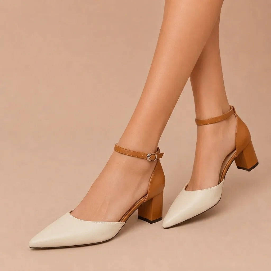 Mariela™ | Two-Tone Heels with Straps