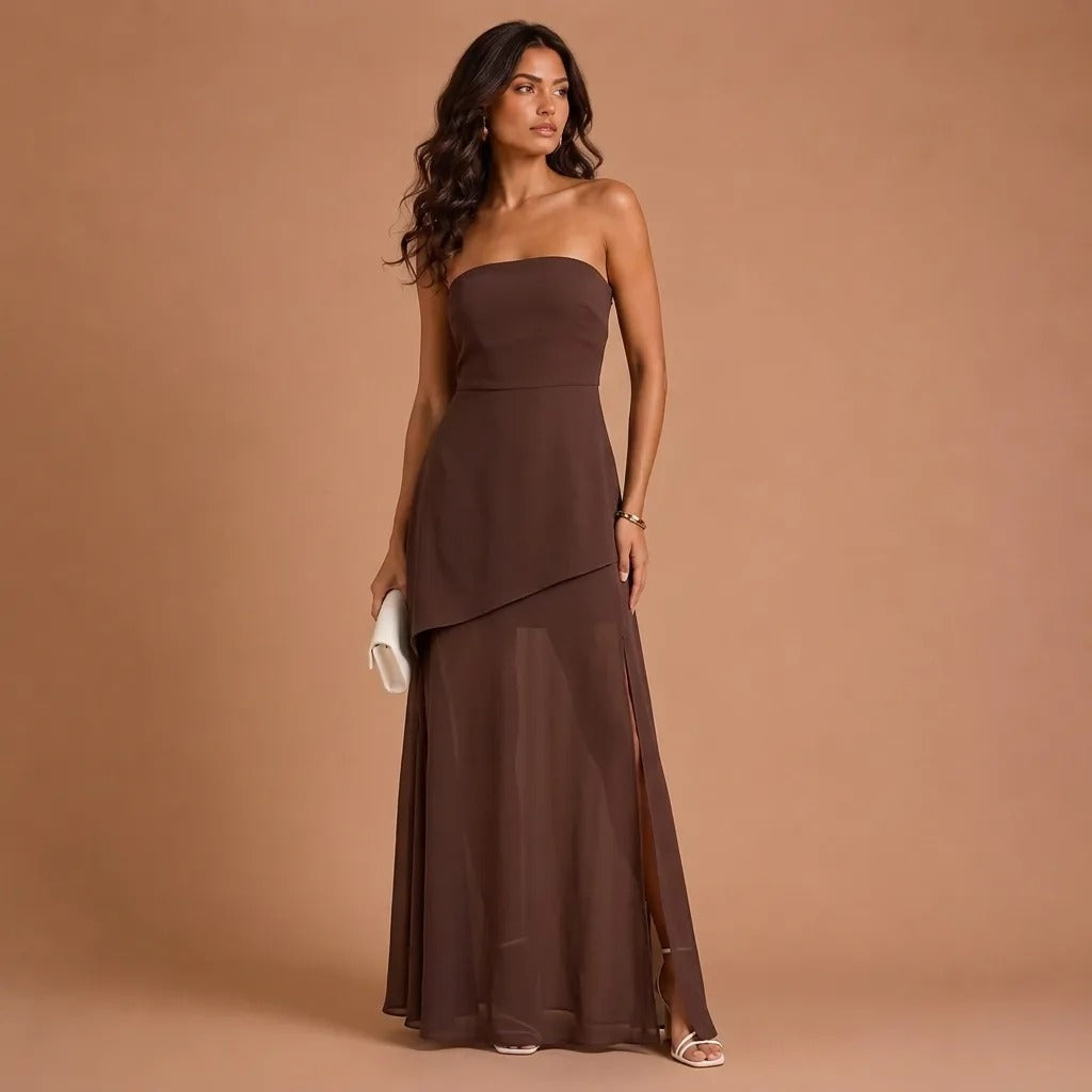 Asymmetrical Long Sleeveless Dress