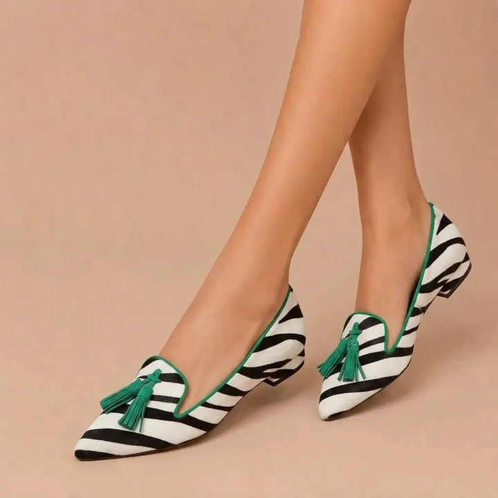 Riane™ | Green Zebra Moccasins