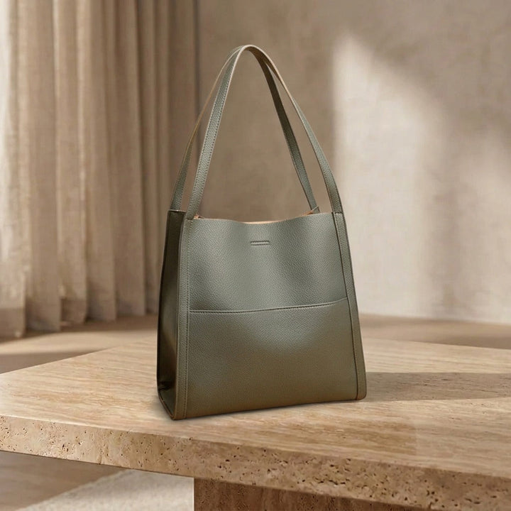 Plousia - Leather Shoulder Bag in a Simple and Elegant Design