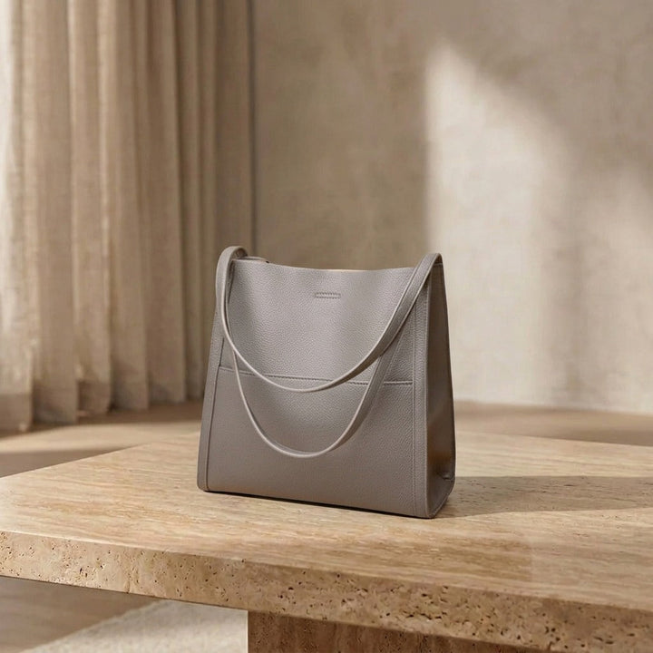 Plousia - Leather Shoulder Bag in a Simple and Elegant Design