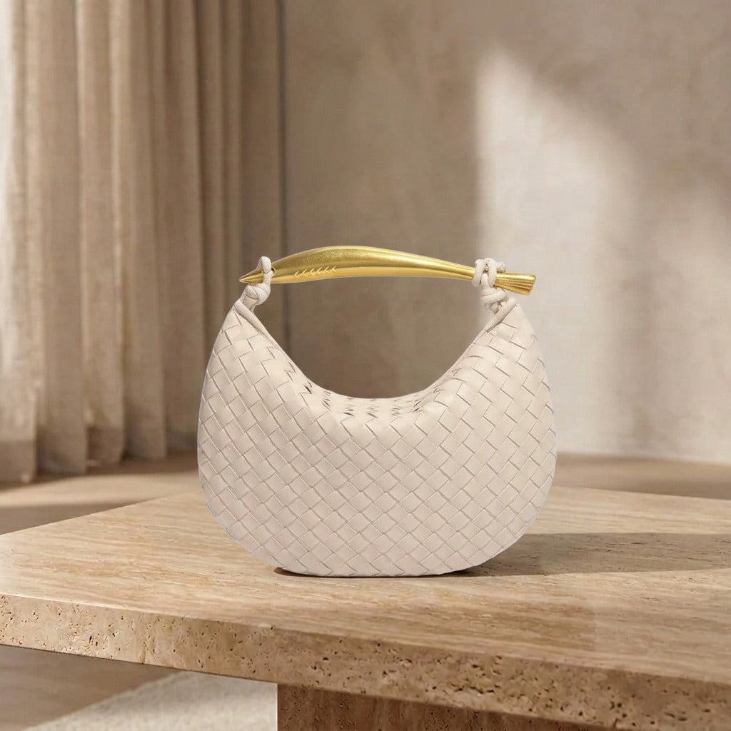 Gerda Bolso Woven Bag with Gold Handle