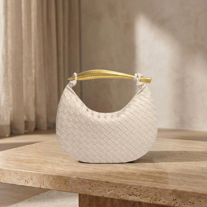 Gerda Bolso Woven Bag with Gold Handle