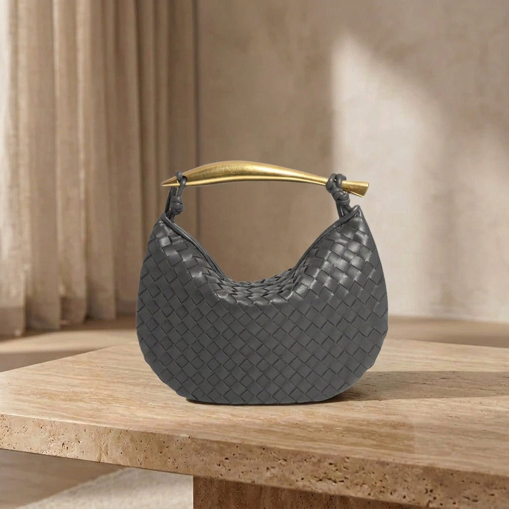 Gerda Bolso Woven Bag with Gold Handle