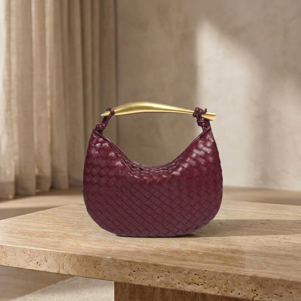 Gerda Bolso Woven Bag with Gold Handle