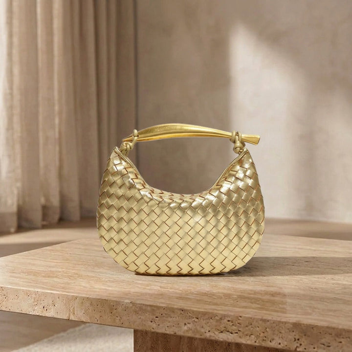 Gerda Bolso Woven Bag with Gold Handle