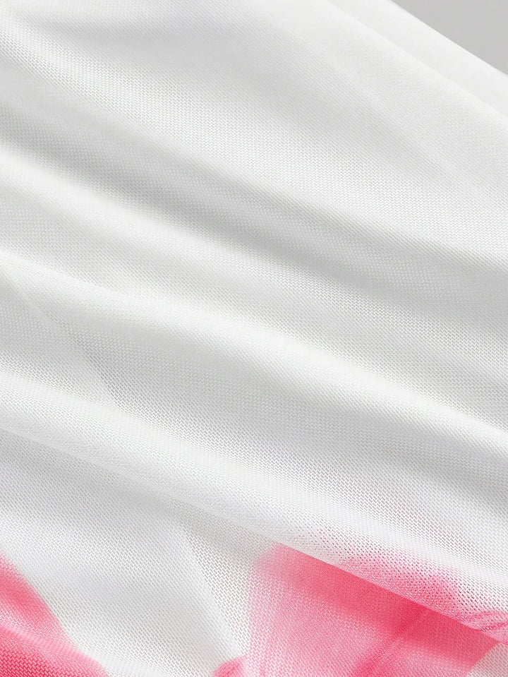 Magda | Floral Pattern Fitted Dress with Square Neck