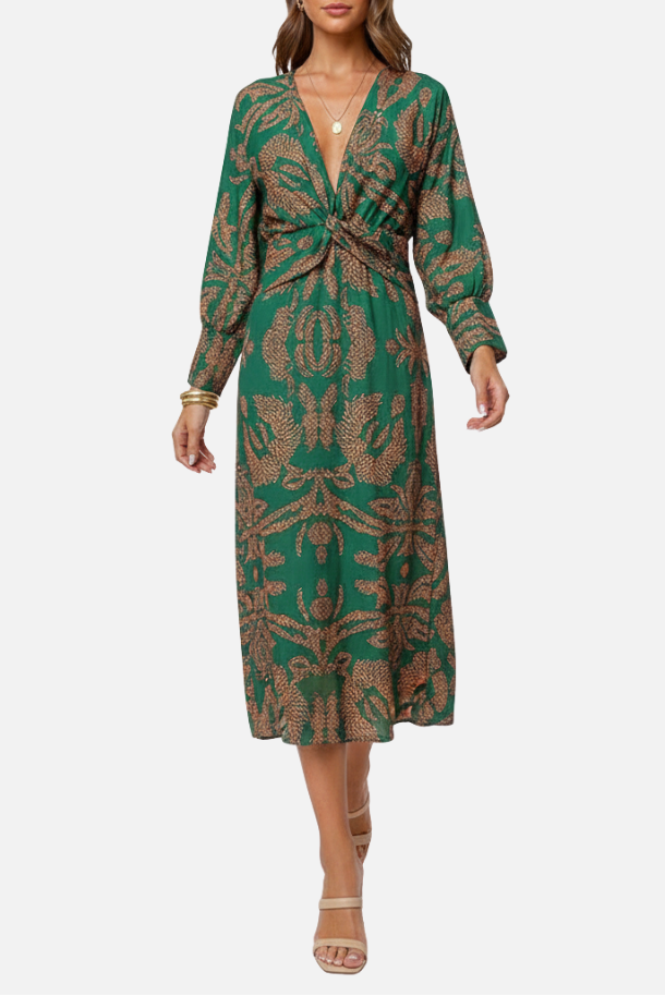 Oľga | Long Sleeve Boho Maxi Dress