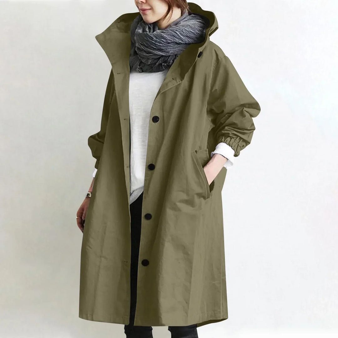 Women's Hooded Long Trench Coat