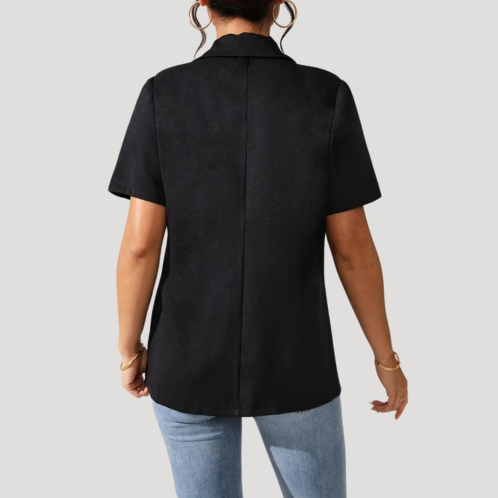 Short Sleeve Classic Black Blazer for Women
