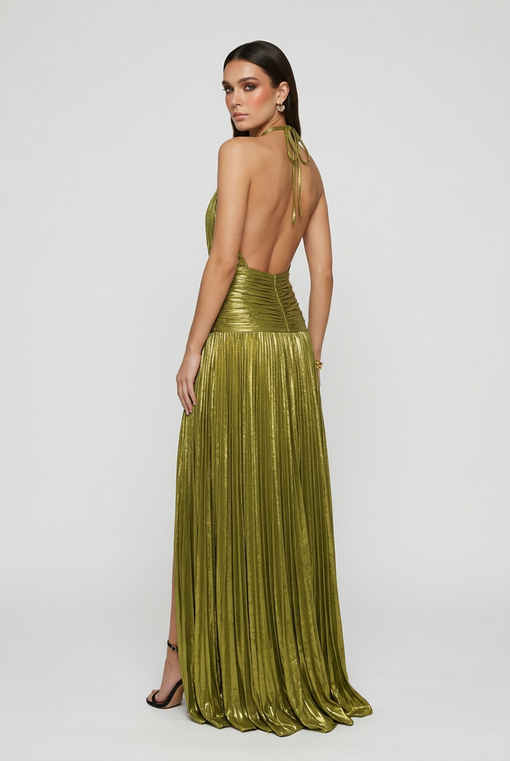 Kornélia | Sleeveless Pleated Maxi Dress