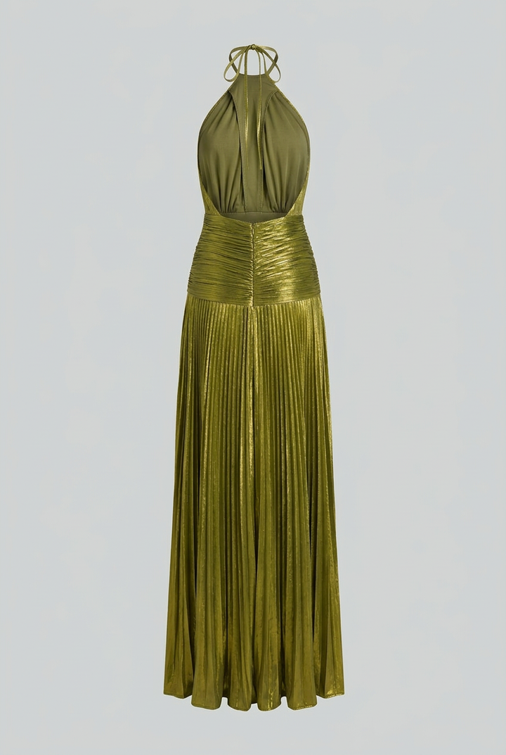 Kornélia | Sleeveless Pleated Maxi Dress