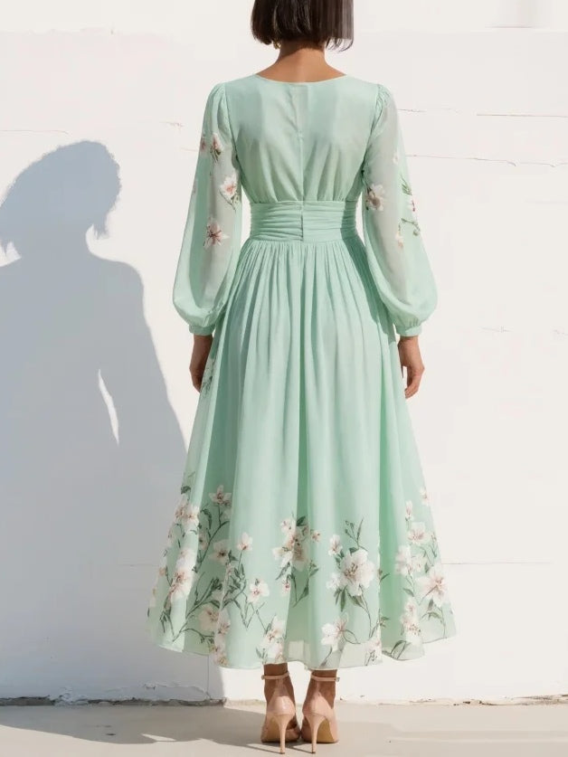 Denise | Midi Dress Featuring Balloon Sleeves