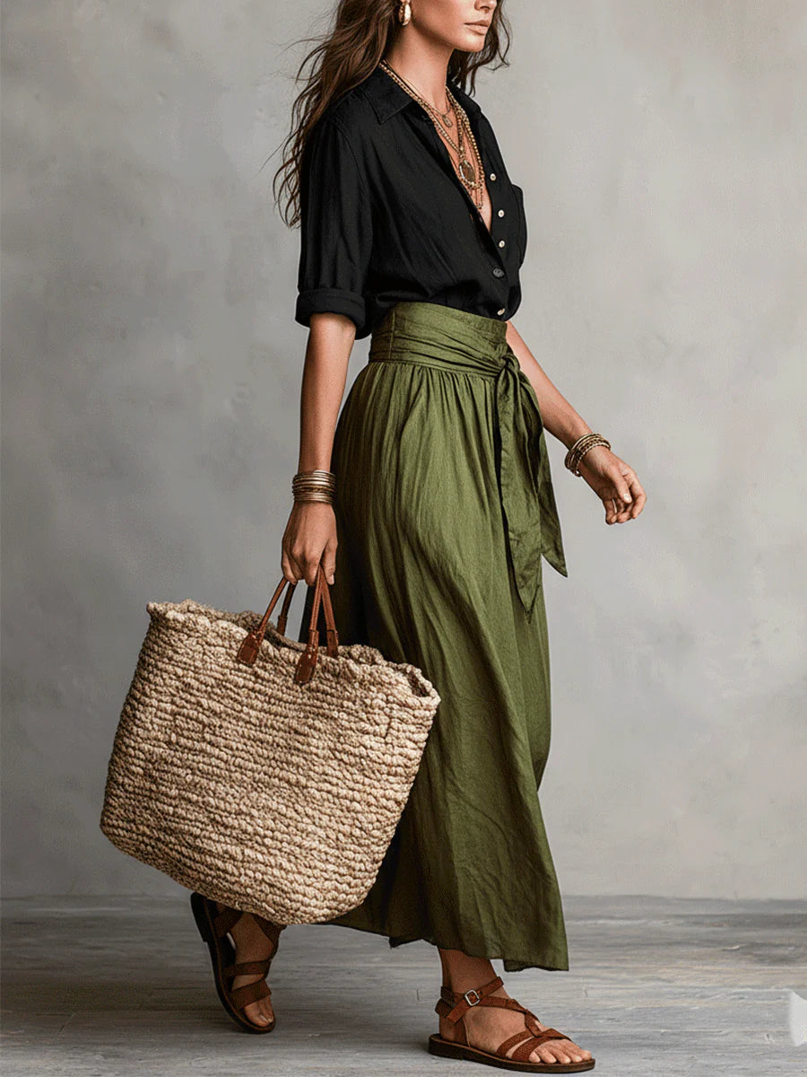 Kornélia | Chic Two-Piece Ensemble Featuring a Relaxed Top and Midi Skirt
