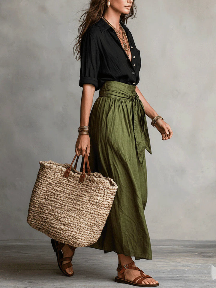 Kornélia | Chic Two-Piece Ensemble Featuring a Relaxed Top and Midi Skirt