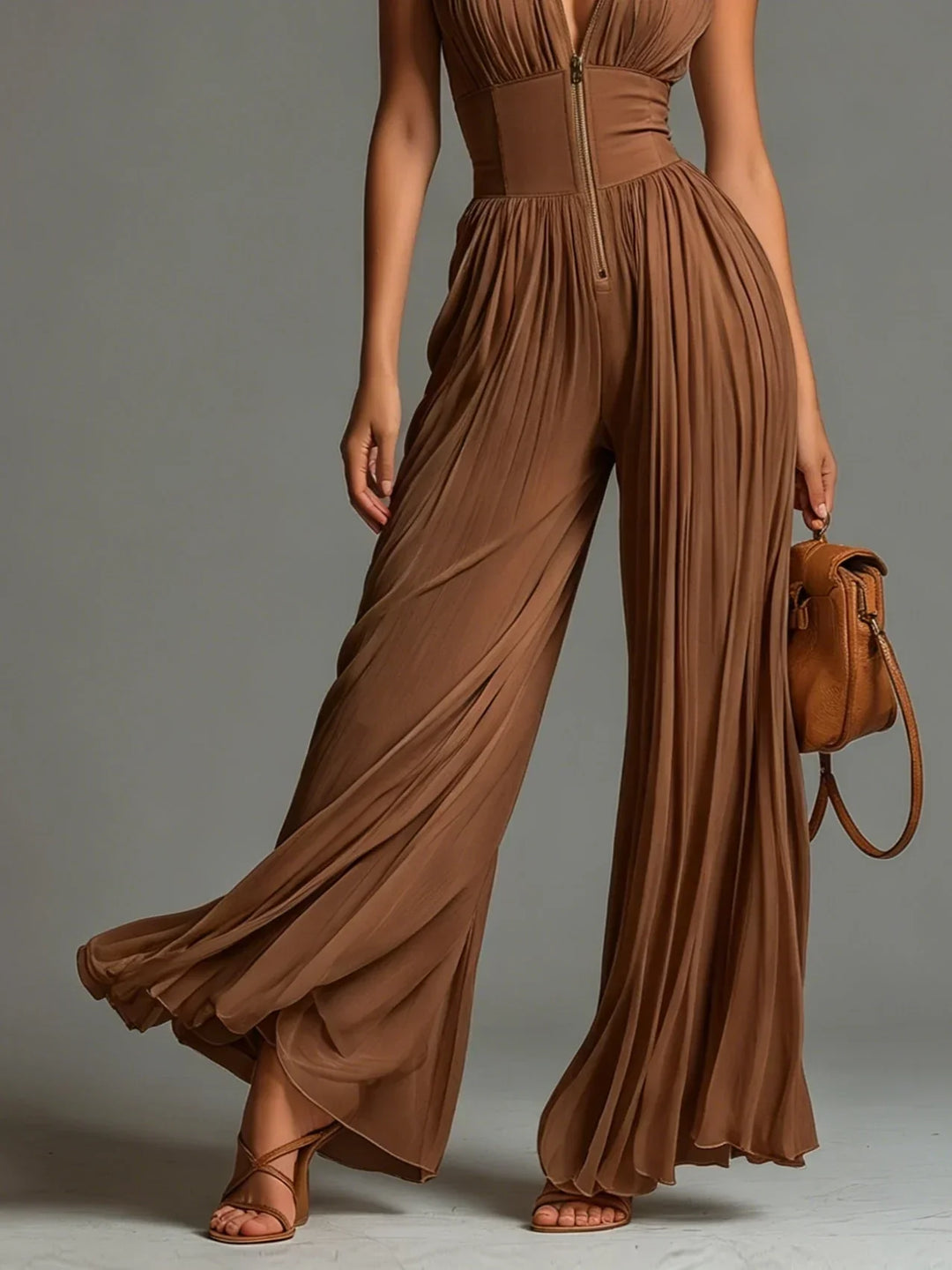 Leontína | Chic Pleated Jumpsuit