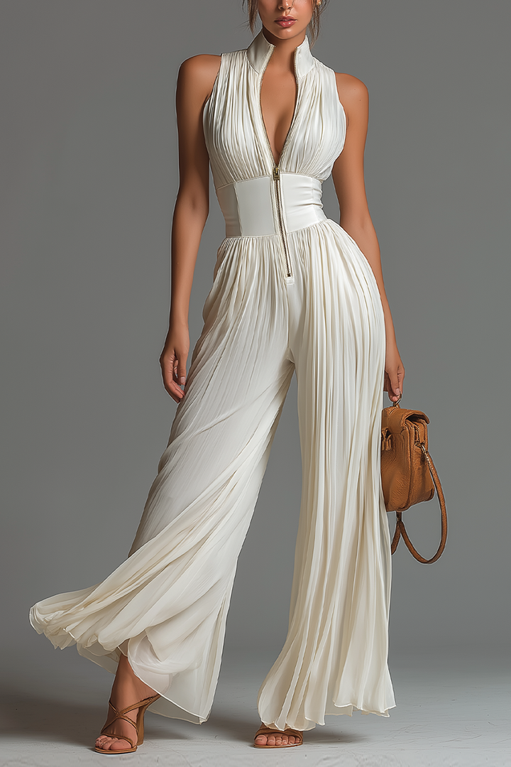 Leontína | Chic Pleated Jumpsuit