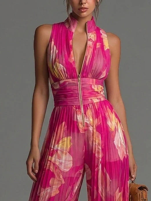 Leontína | Chic Pleated Jumpsuit