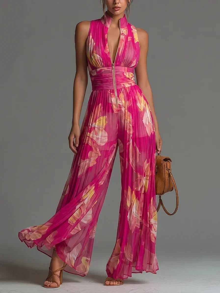 Leontína | Chic Pleated Jumpsuit