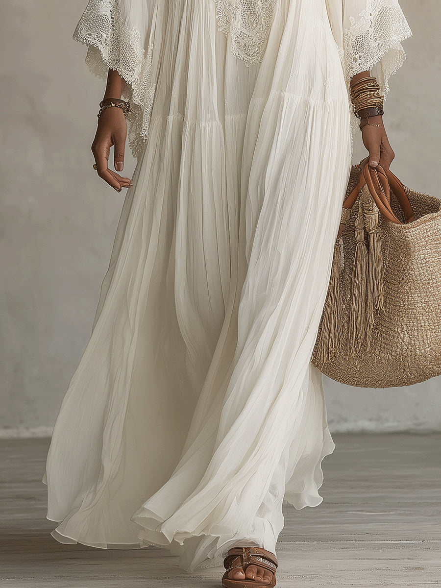 Teodóra | Batwing Sleeve Maxi Dress