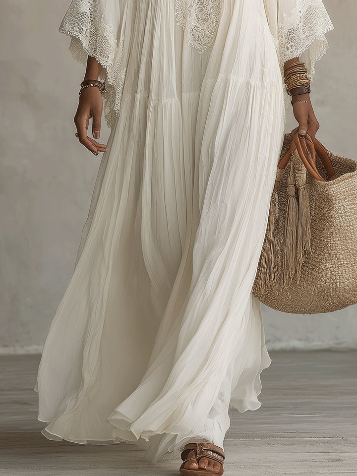 Teodóra | Batwing Sleeve Maxi Dress